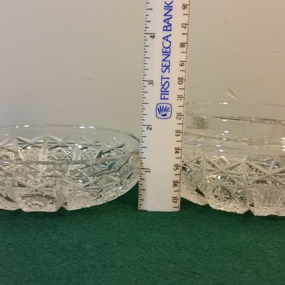 Vintage Cut Clear Crystal Glass Candy Dish Bowl With Lid - Picture 5 of 12